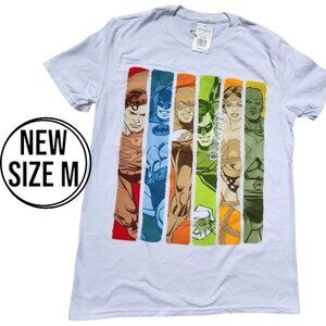 NEW Men's Justice League Shirt Size Medium M White Short Sleeve  Brand new